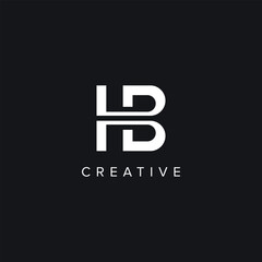 Alphabet Letters HB BH Minimal Logo Initial Based Monogram Icon Vector.