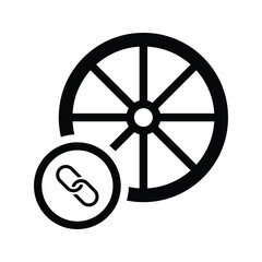 Linking Car Wheel icon.