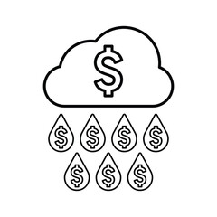 Money Rain icon. Line, outline design.