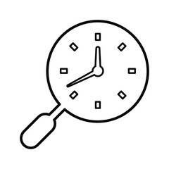 SEO Time Search icon. Line, outline design.
