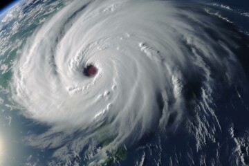 Typhoon Hagibis approaching Japan Oct 2019 - from NASA. Generative AI - obrazy, fototapety, plakaty