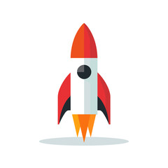 Tech accelerator filled colorful logo. Efficiency business value. Rocket ship simple icon. Design element. Created with artificial intelligence. Ai art for corporate branding, website