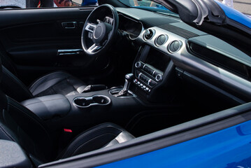 black interior of the car with automatic transmission