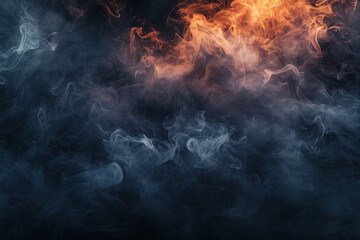 close up horizontal image of intense smoke background illuminated by sunlight Generative AI