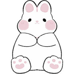The tulips garden cute bunny