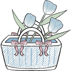 The tulips garden cute bunny