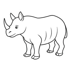 rhino cartoon coloring page