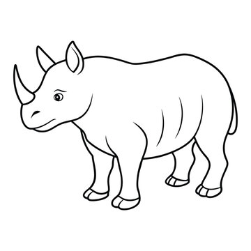 rhino cartoon coloring page