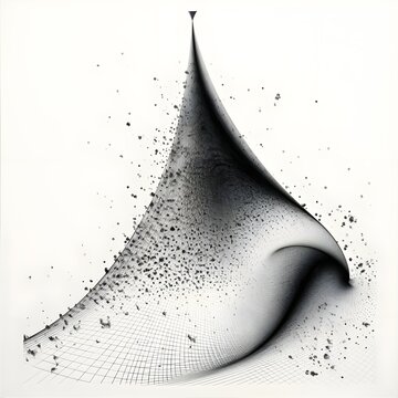 drawing of lines on a hyperbolic paraboloid in black and white.