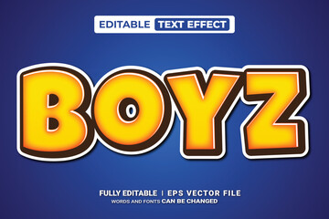 Boyz text effect editable font style