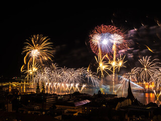 Fireworks on Saint Stephen day in Budapest
