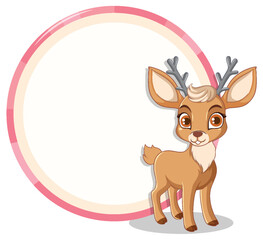Adorable vector illustration of a young deer