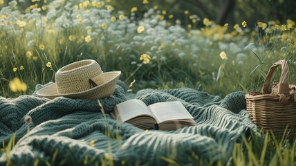 Relaxing Birthday Picnic Setup Flat Lay

