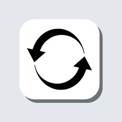 Repeat icon vector. Refresh sign symbol in trendy flat style. Reload arrow vector icon illustration in square isolated on gray background