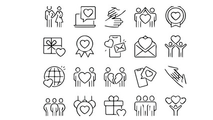 ESG Environmental Social Governance concept editable stroke outline icons set isolated on white background flat vector illustration.Lifestyle thin line icons set. Healthy lifestyle 
