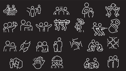 set of hand drawn iconsESG Environmental Social Governance concept editable stroke outline icons set isolated on white background flat vector illustration.Lifestyle thin line icons set. 