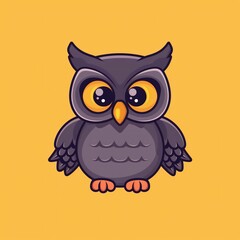 Flat design cute owl vector for logo or branding. 