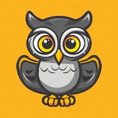 Flat design cute owl vector for logo or branding. 