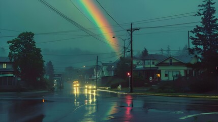 Rainy and Rainbows in Small Town