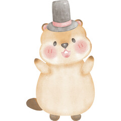 groundhog day watercolor