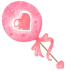 pink heart with ribbon