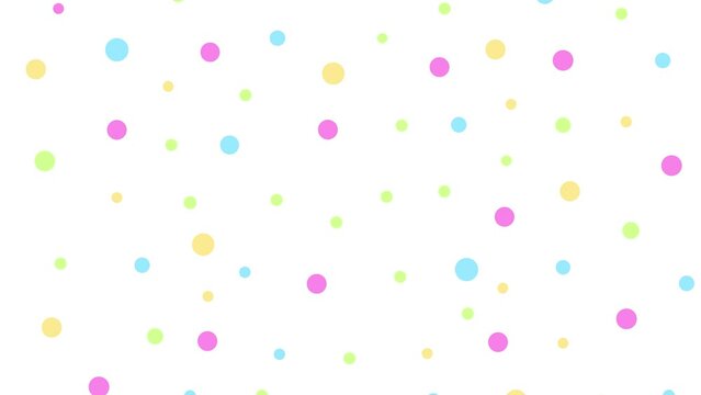 Colorful dots on a white background. Looped animation.