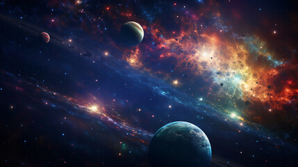 Obraz na płótnie Canvas Galaxy planets