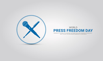 World press freedom day. World Press Day to raise awareness of the importance of freedom of the press. 3D Illustration
