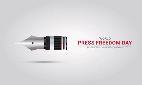 World press freedom day. World Press Day to raise awareness of the importance of freedom of the press. 3D Illustration