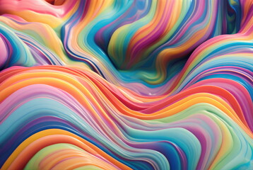 3D of Pastel Colorful Abstract Swirls