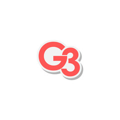 Letter G3 initials logo design isolated on white background