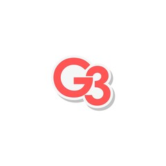 Letter G3 initials logo design isolated on white background