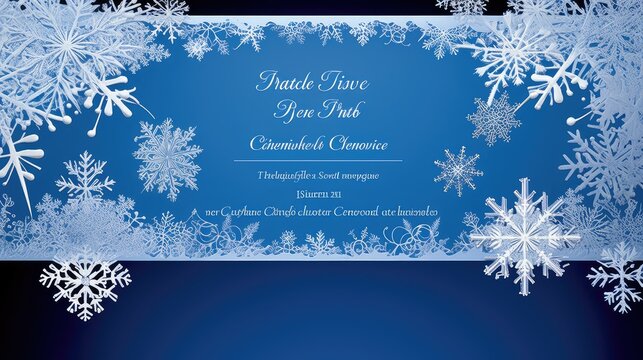 festive holiday invitation snowflakes