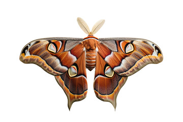 3D Render Atlas Moth Isolated on Transparent Background