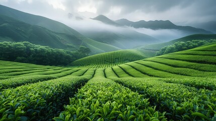View of the expansive tea plantation.