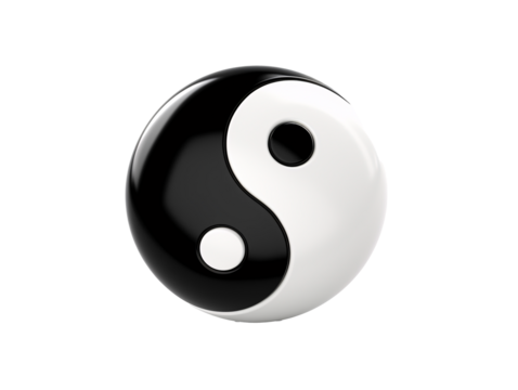 a black and white yin yang symbol