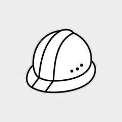 Construction safety helmet line style icon, vector illustration