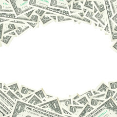 One dollars bill template. Money Pile 1 dollar bills.