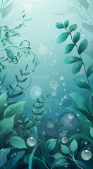 Coral plant thriving in the ocean background with water bubbles, depicting the vibrant marine ecosystem.