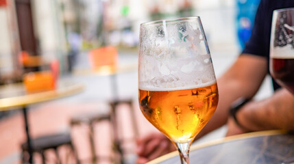 Beer Glass at Public Bar, Spain, Europe