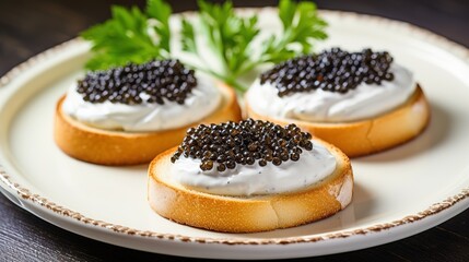 Sandwiches with caviar