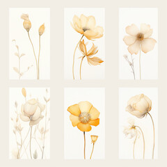soft color flower white background