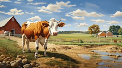 milk cow on farm