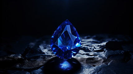 Blue diamond or sapphire - obrazy, fototapety, plakaty