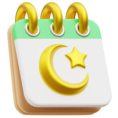 3D Ramadan calendar. 3D rendering Ramadan illustration