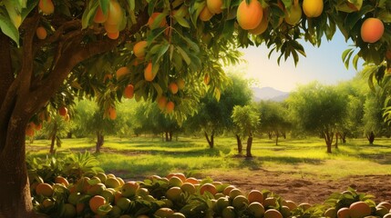 plantation mango farm - obrazy, fototapety, plakaty