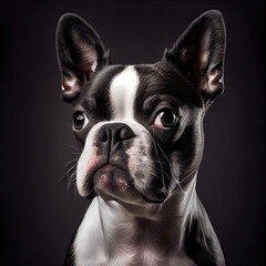 Boston Terrier Portrait in Professional Studio Setting