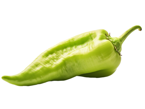 a green pepper on a white background