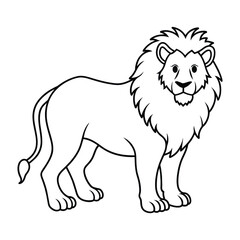 lion isolated coloring pager on white