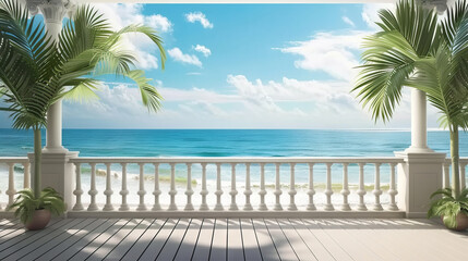view of the ocean on a balcony,